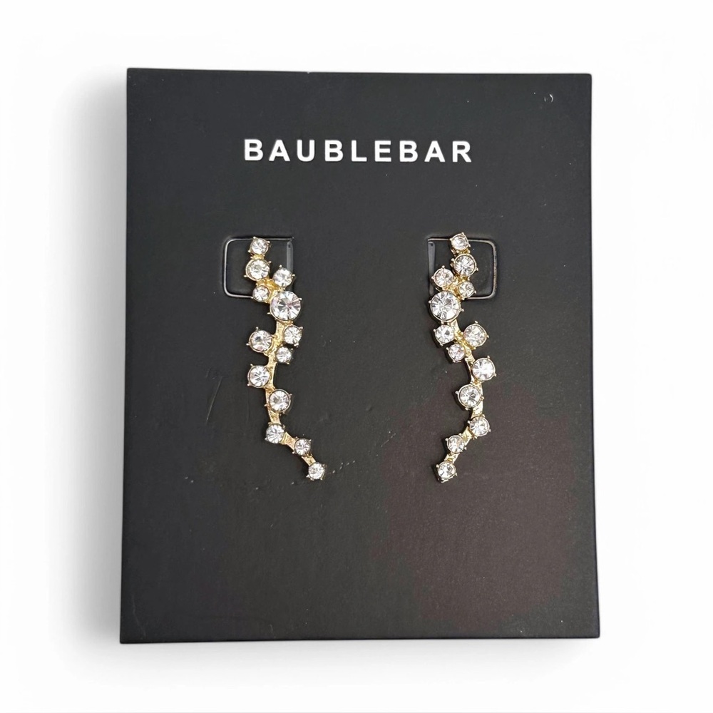 Baublebar Farah Ear Crawlers Gold Tone Rhinestone Earrings